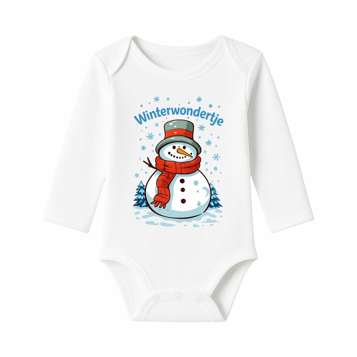 Romper Baby Kerst – Winterwondertje – Wit – Lange mouw – Maat 62/68