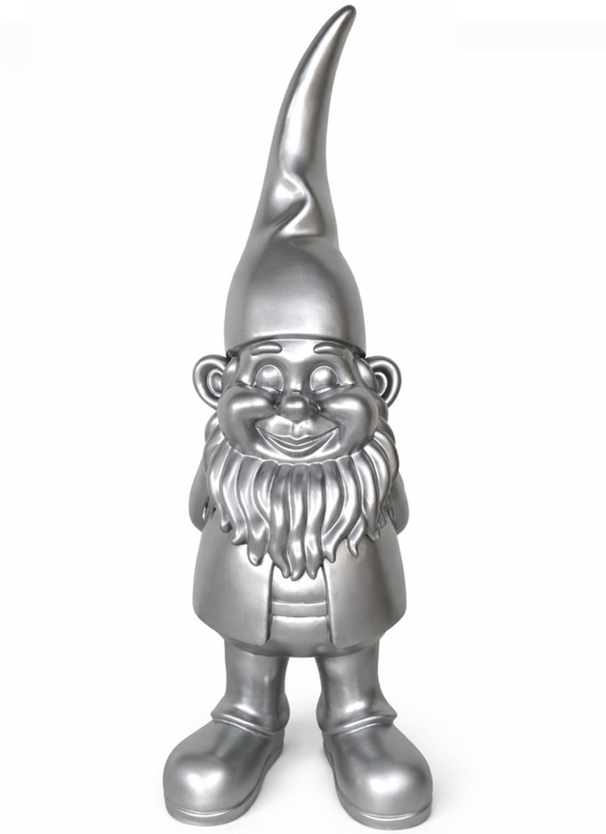 Tuinkabouter 1 Meter - Tuinkabouters voor Buiten - Tuinkabouters - Kabouter Tuin - Grappig Cadeau - Zilver