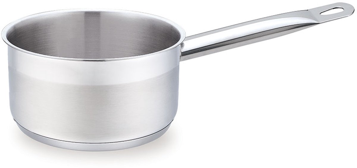 Maestro - MR-3502-16S - Steelpan Ø 16 cm - 1.25L - RVS - Inclusief Maataanduiding - Alle Warmtebronnen incl. Inductie