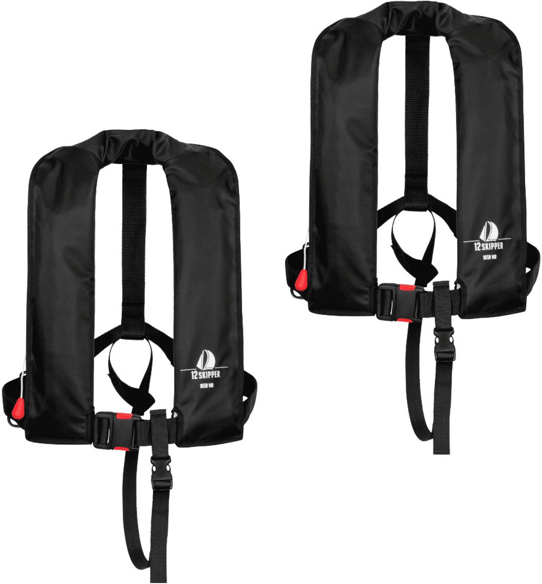 Set van 2: 12skipper automatisch reddingsvest 165N ISO, zwart