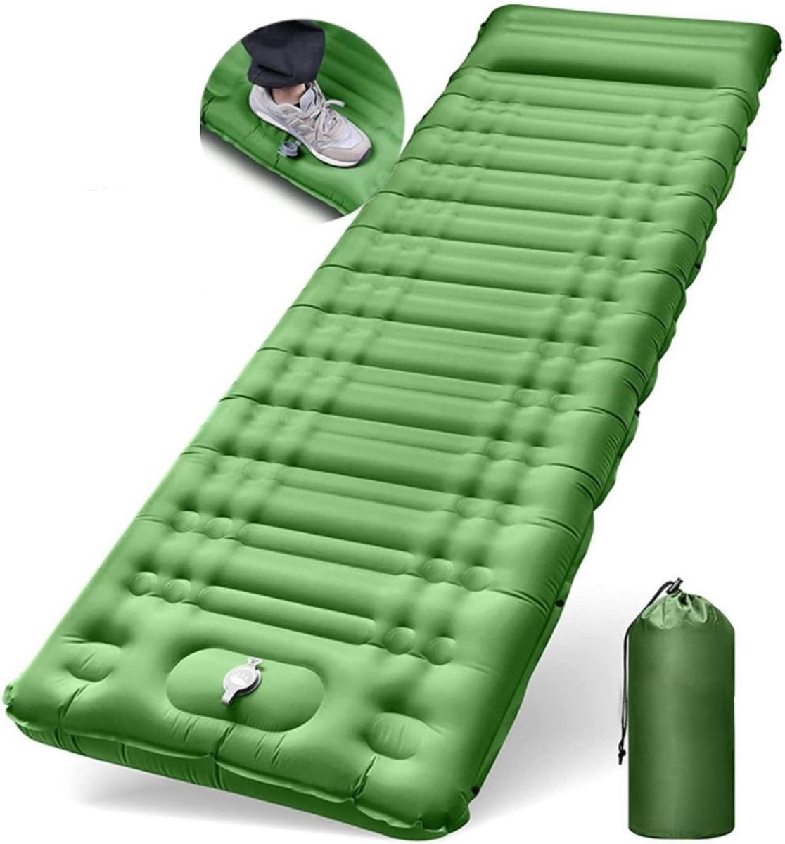 Luchtbed - Luchtmatras - Opblaasbed - Zelfopblazend Hoog Luchtmatras - Logeerbed - Groen - 195 x 66 x 12cm - van Imperatoris