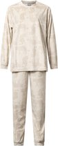 Cocodream - warme en zachte dames pyjama 691973 - velours fleece - beige - maat L