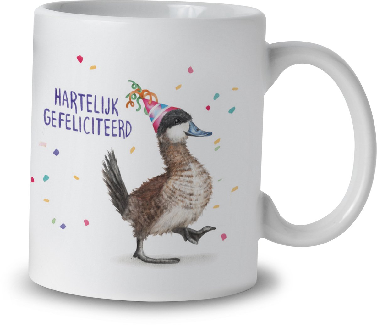 Mok – Felicitatie Duck – Keramiek – 325 ml – Cadeau