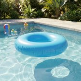 Eddy Toys Zwemring Ø 90 cm - Bouée de baignade gonflable - Anneau de baignade - Max 65 kg - Patch de réparation inclus - Blauw