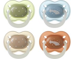 Tommee Tippee NightGlow gloeit in het donker fopspeen - 0-6 maanden - 4 - orthodontische speen -100% BPA-vrij - nachtkleuren - 4 stuks