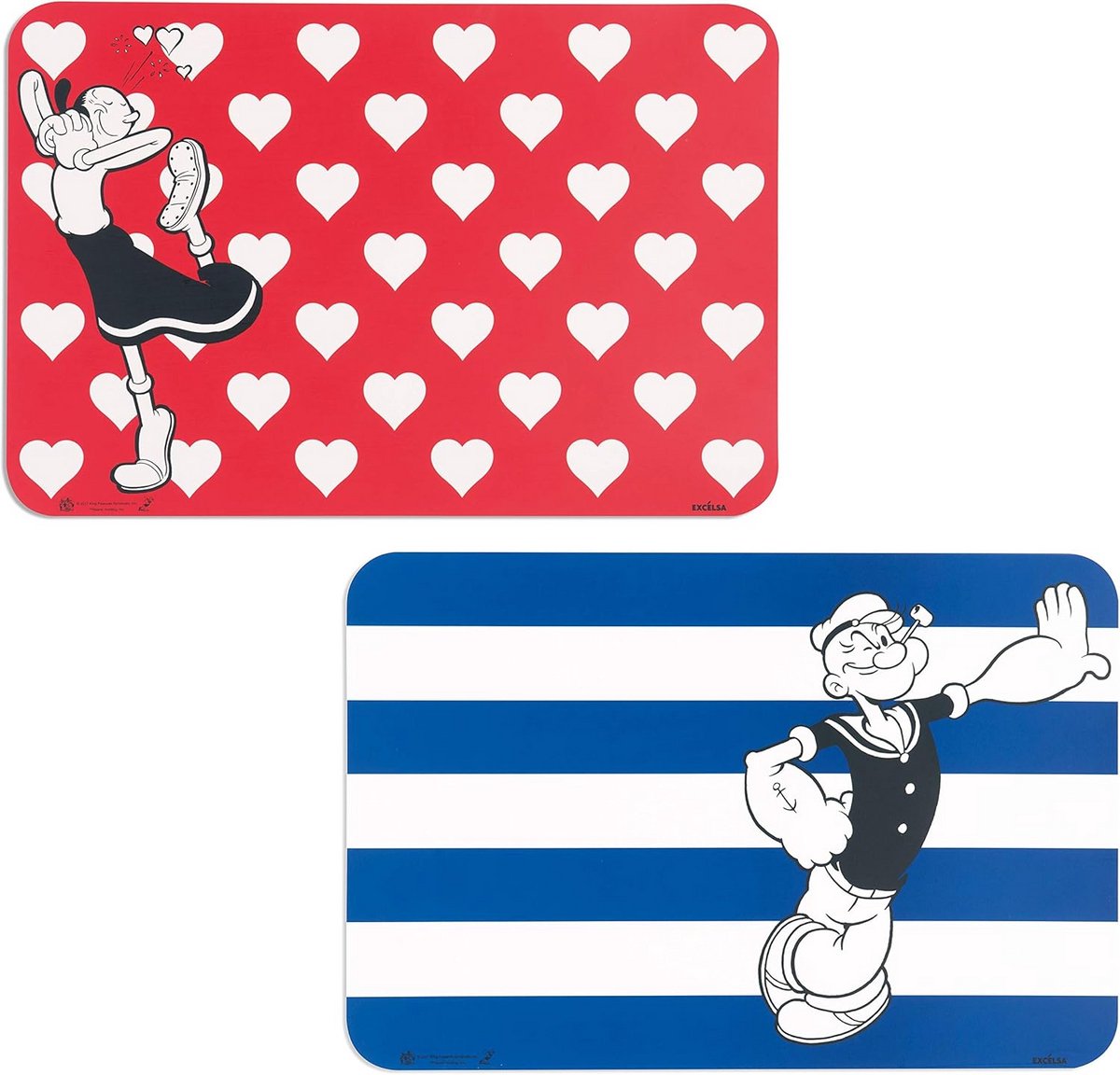 Set van 2 Placemats Rood en Blauw 43 x 29 cm