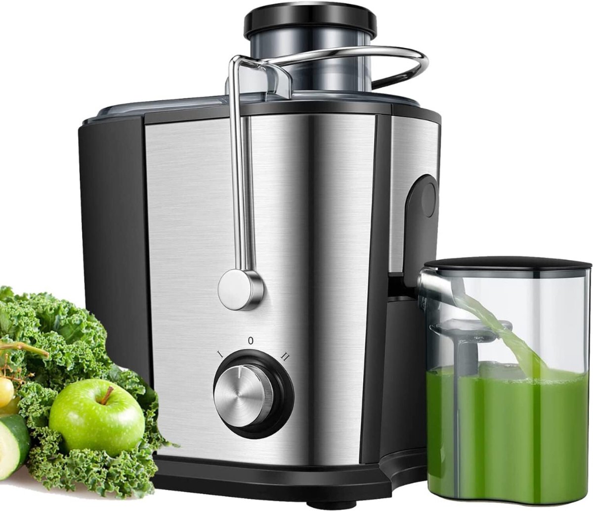 Florixa® Professionele Juicers - Sapcentrifuge voor Groenten & Fruit - Juicer Met 0.6 L Sapbeker en Pulpreservoir - Zilver - 29cm x 26cm x 18cm