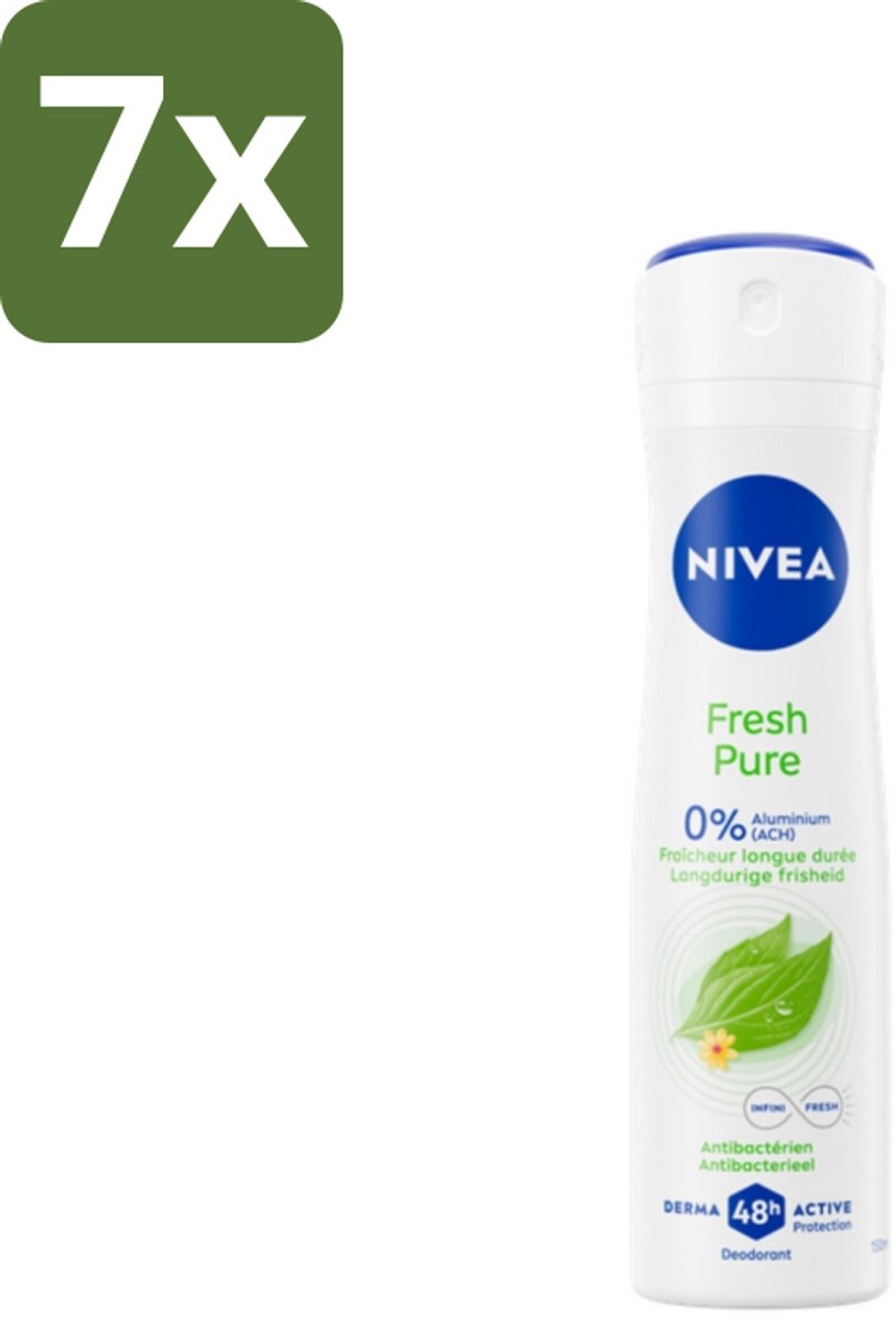 Nivea - Deodorant - Spray - Fresh Pure - Langdurige Frisheid - 150 ml - Bulkverpakking - 7 stuks