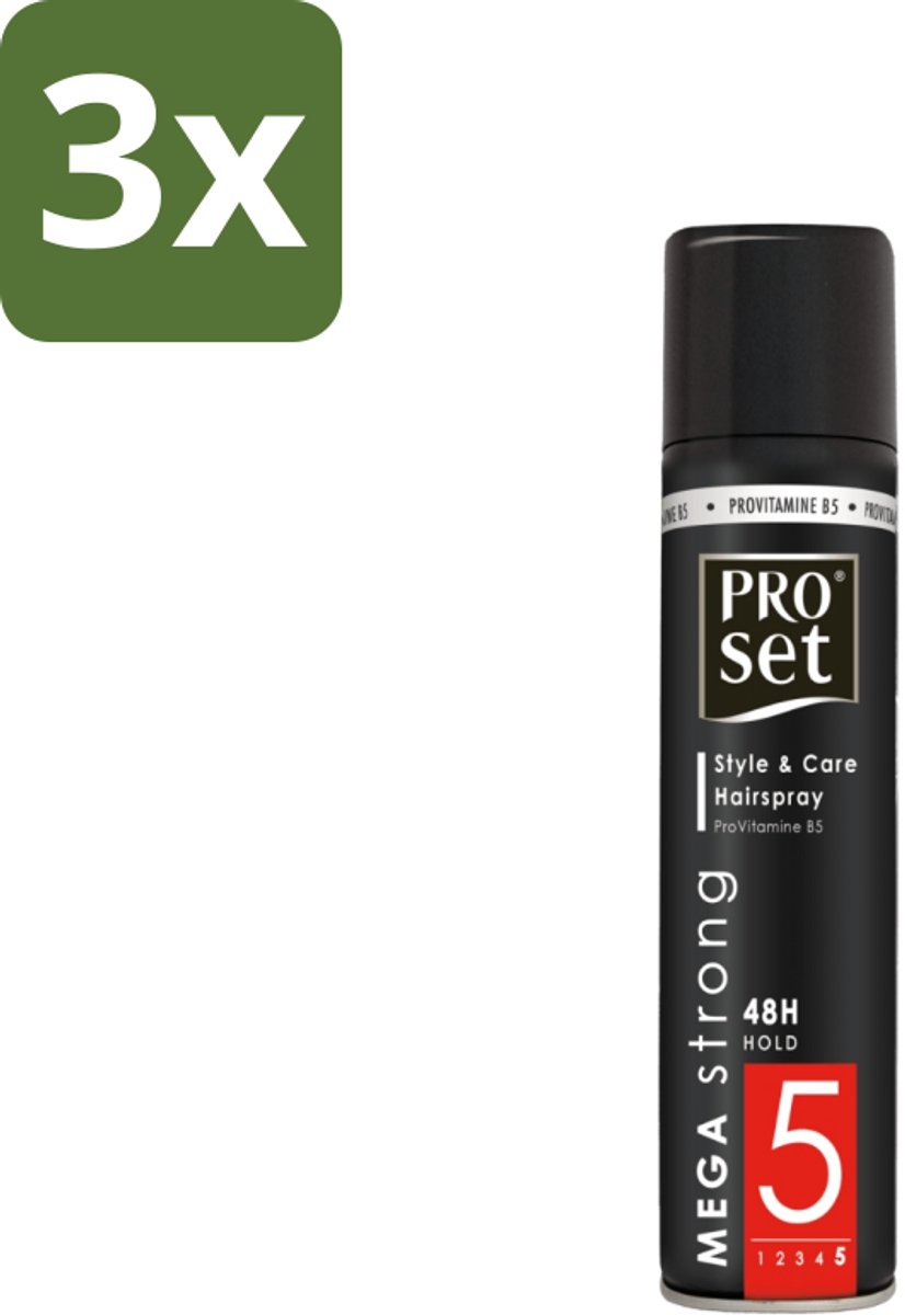 Proset - Haarspray - Mega Strong - 48 uur Werking - 300 ml - Bulkverpakking - 3 stuks