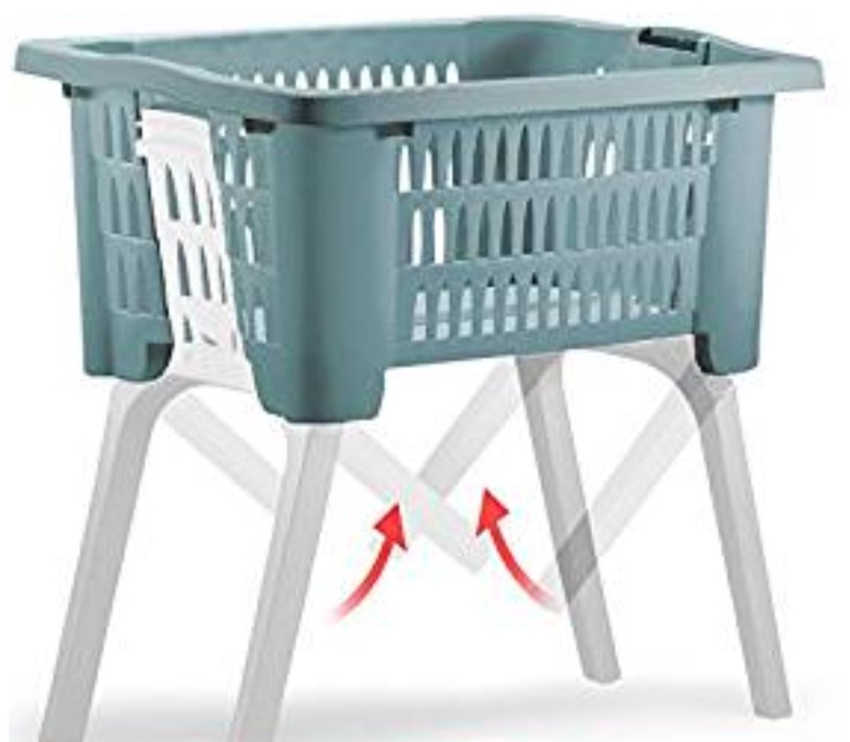 Wasmand op poten blauw 38 liter 39 x 59 x 29 cm kunststof