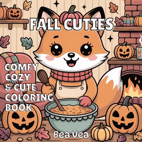 Fall Cuties Comfy, Cozy & Cute Coloring Book - cover