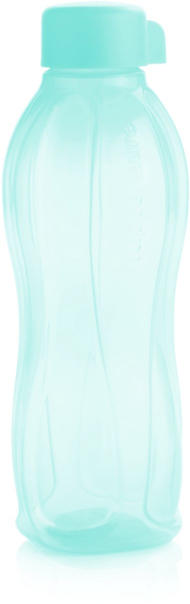 Tupperware Ecofles 1 l Turquoise | Waterfles Drinkfles groen blauw met draaidop