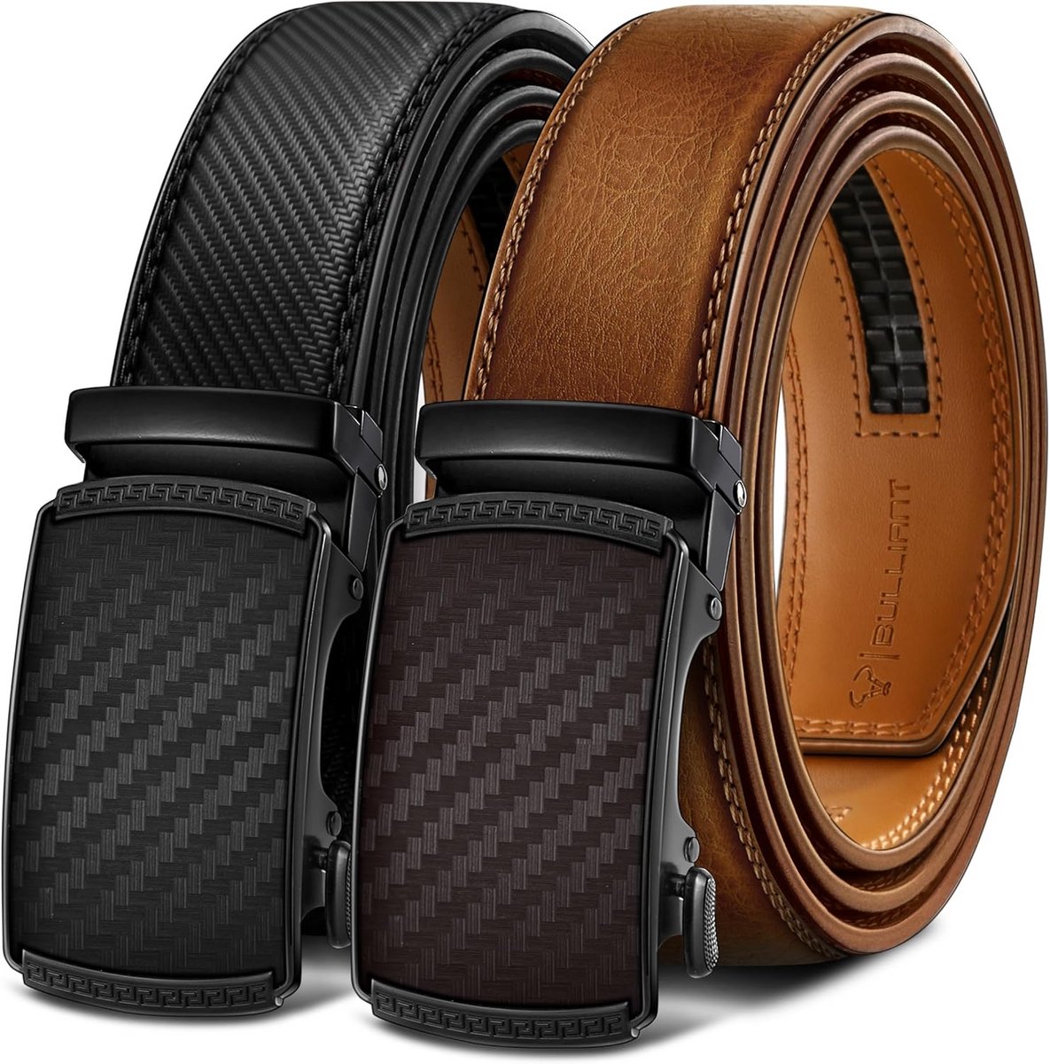 Set van 2 Heren Riemen - Ratchet Schuifriem Instelbaar 3.5 cm
