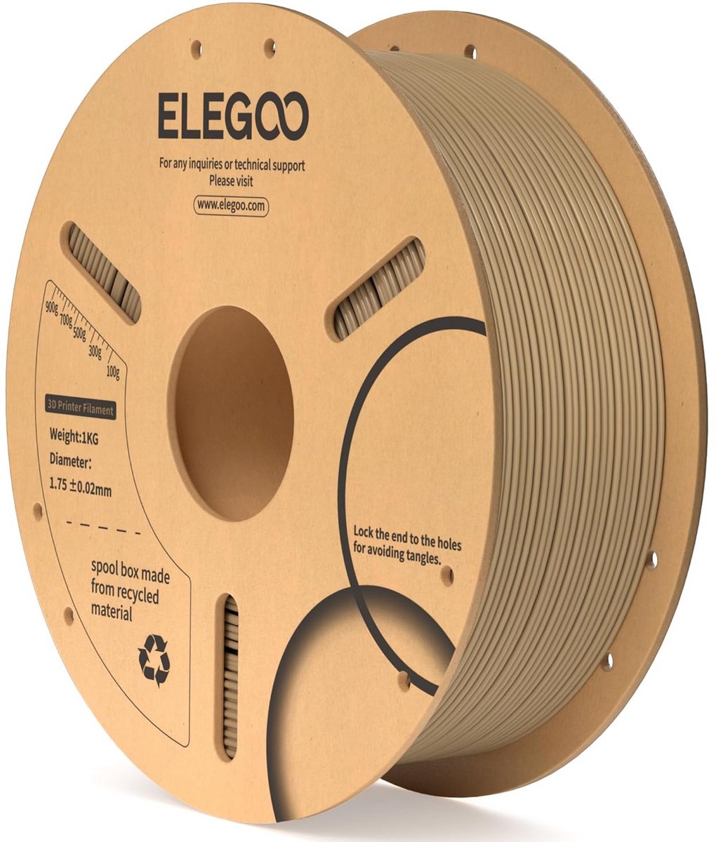 PLA 3D Printer Filament 1.75mm Houtkleur 1kg met Hoge Precisie