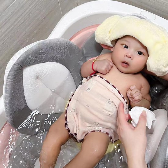 Zacht en comfortabel babybadkussen, vrolijke en ontspannen stof, badbloem badzitje mesh, 80 cm,roze van Merkloos — afbeelding 4