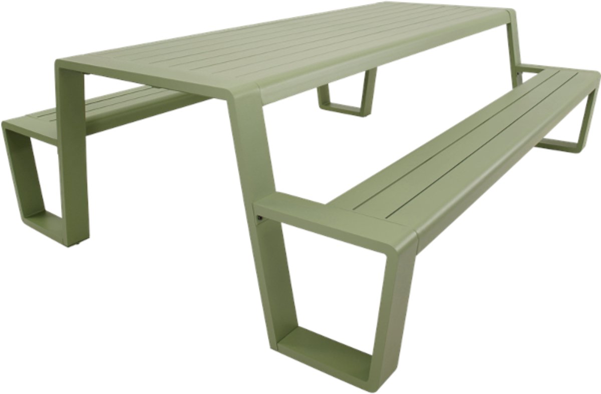 Rockwood® Picknicktafel Allure Aluminium Salie Groen 2.20m Naturel