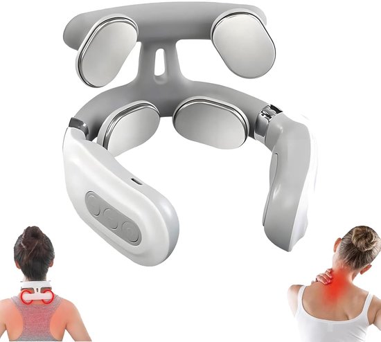 Lumehelbed Nek Massager 4-Kop Massageapparaat met 6 - Lumehelbed Handels - €31,34