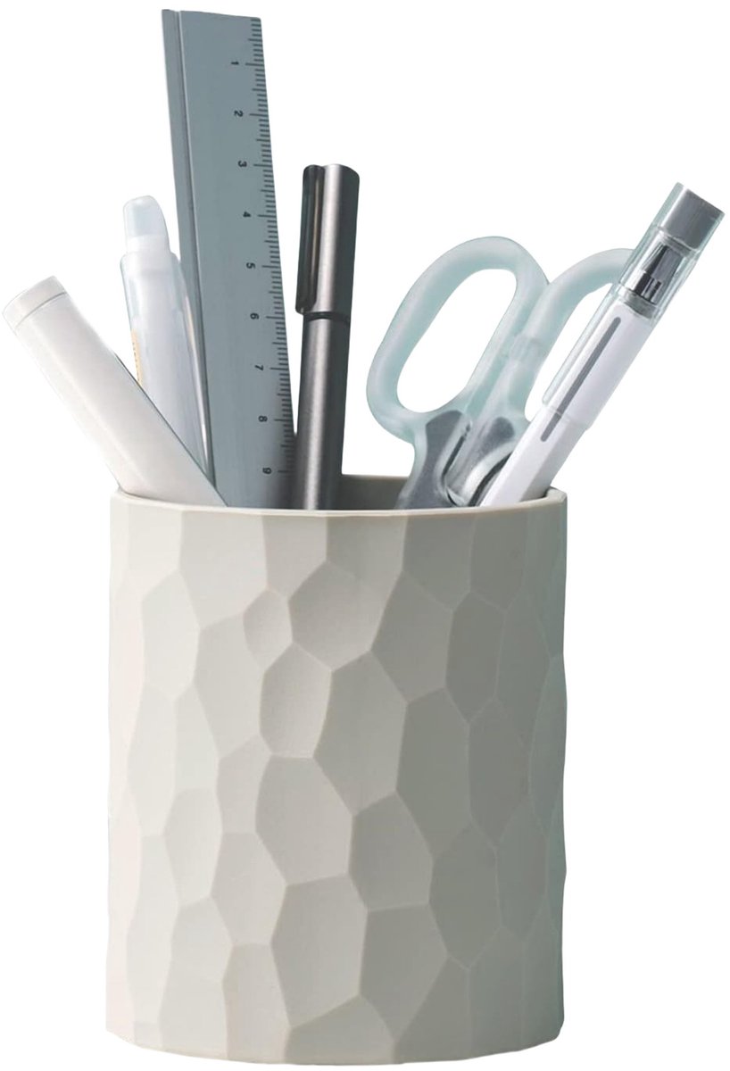 Penhouder - Siliconen Pennenhouder - Pennenhouder voor bureau - 8.5*10cm - Potloodhouder - Make-upkwastenhouder - Opbergdoos - Pennenhouder voor op kantoo - Grijs