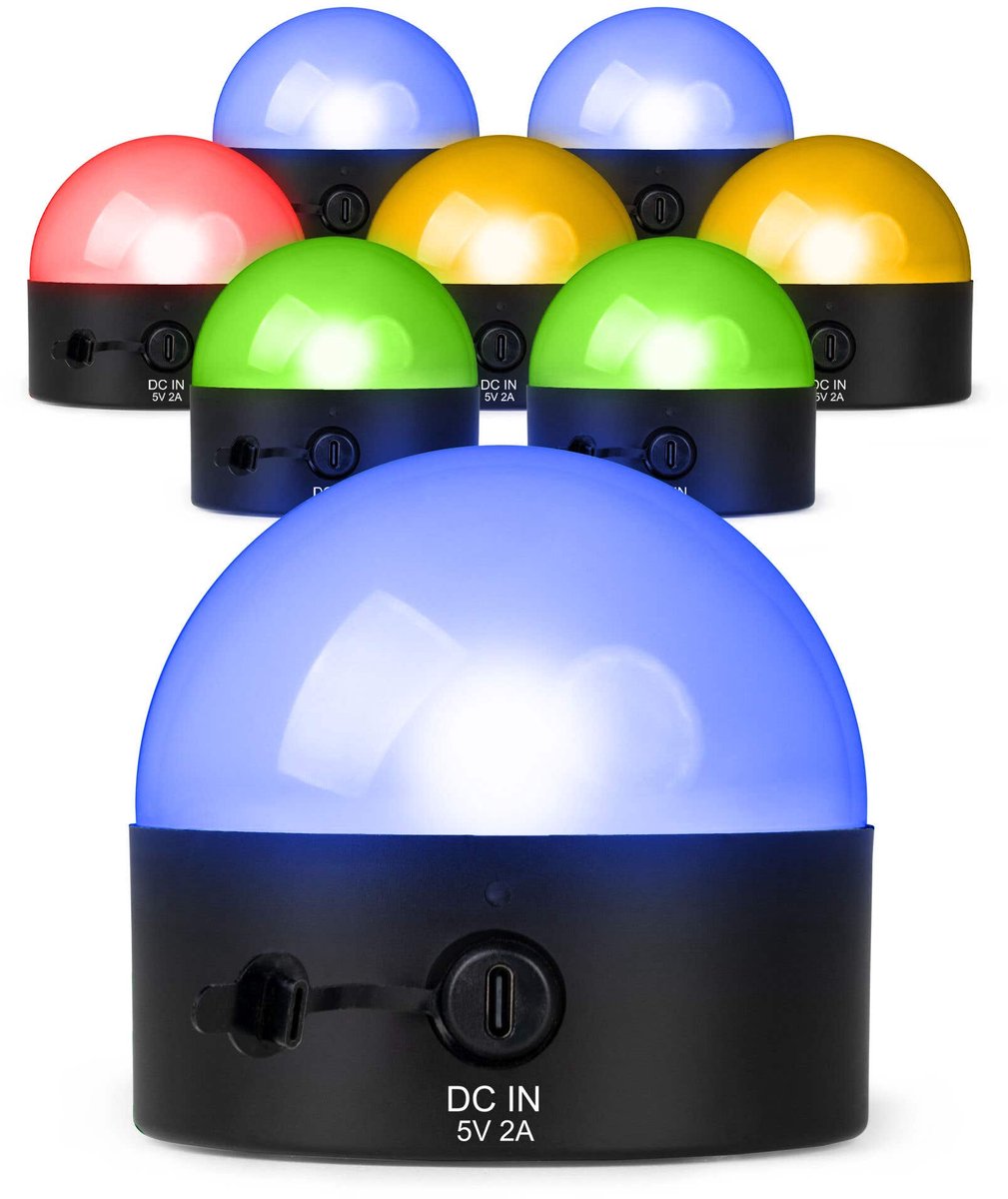 BeamZ set van 8 BTL32 Oplaadbare tafellampen - Bollamp met RGBW LED - Draadloze DMX