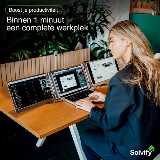 Portable Monitor 2x 15,6 inch Full HD - Tri Screen Laptop Scherm