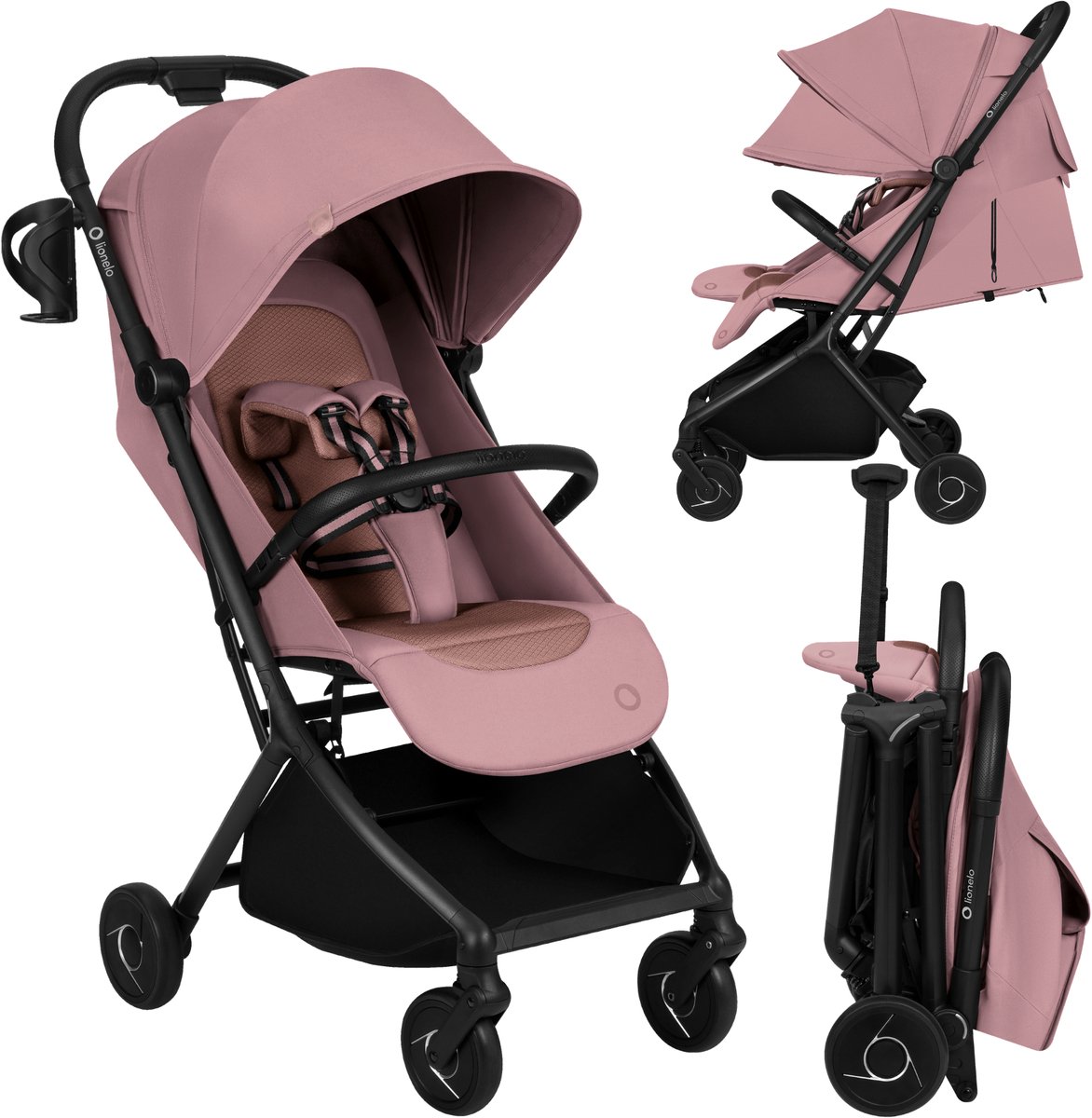 Lionelo Sia Buggy - Ultralichte Wandelwagen 5,9 kg – Ultracompact 18x51x49 cm – Eénhandbediening – Click&Ride Rem – inGrip Harnassysteem – Dri-Seat – Inclusief Muskietennet & Draagriem
