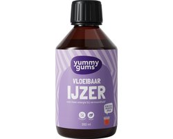 Yummygums • Vloeibaar IJzer • Suikervrij • Elixir • Mineralen • Bij vermoeidheid • met ijzer en vitamine C • 250 ml