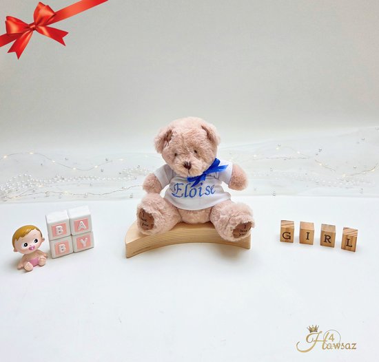 Knuffel Konijn met naam 40 cm - Genderneutraal babycadeau - Origineel kraamcadeau - gepersonaliseerde kraamcadeau - Babygifts - Kraampakket voor jonge en meisje - Baby knuffel - Baby speelgoed - Babygeschenkset - Tweeling cadeau van Little Dutch — afbeelding 2