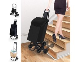 Inklapbare Boodschappentrolley — Stevige winkelwagen met traptreden-functie — Grote capaciteit & wendbare wielen — Lichtgewicht & praktisch voor boodschappen, markt & dagelijks gebruik