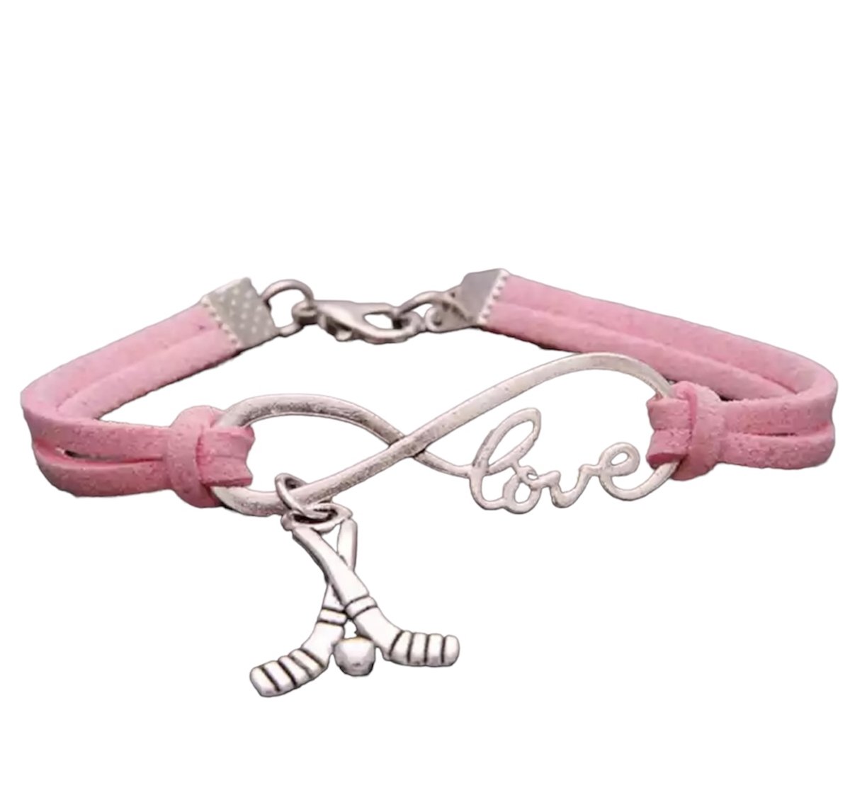 12Getit Armbandje Roze met Hockey hangertje