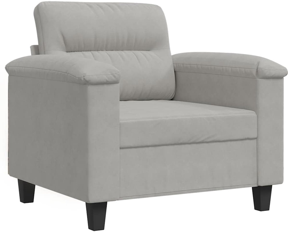 vidaXL Fauteuil - 60 - cm - microvezelstof - lichtgrijs