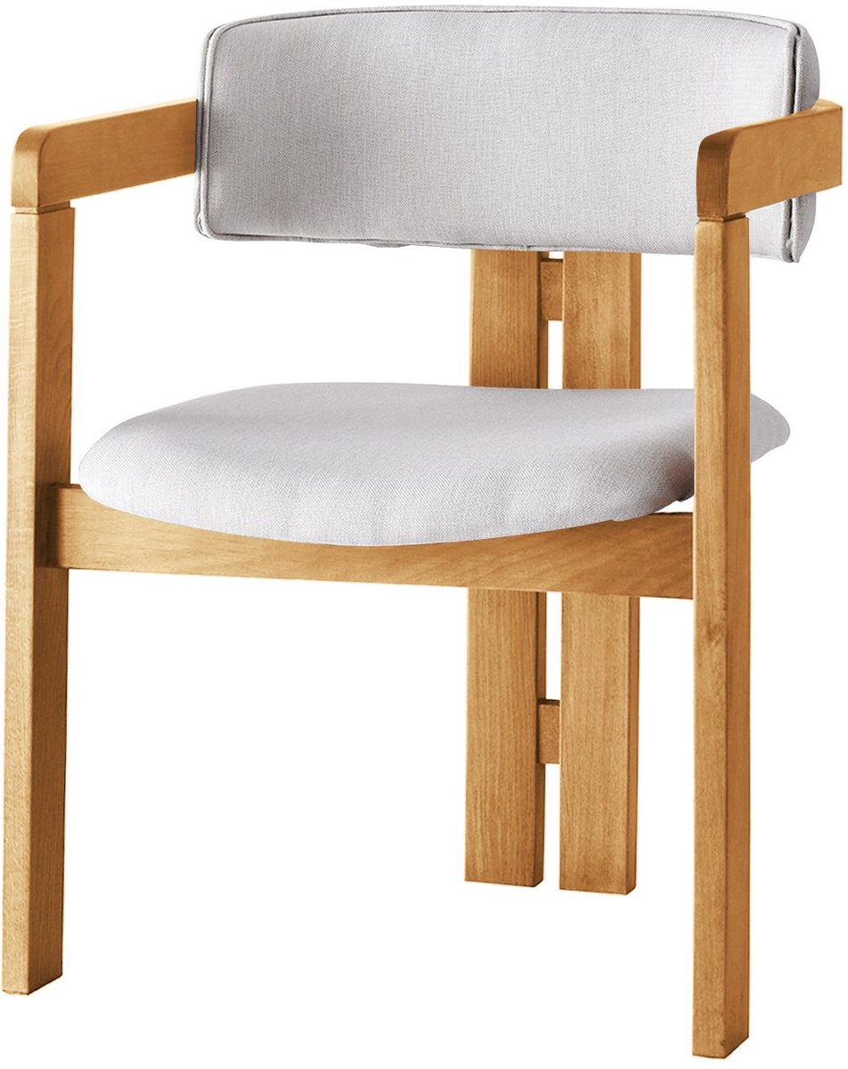 Skye Decor , Stoel, CO-044, Hout, Crème & Eiken, 58 x 49 x 76 cm