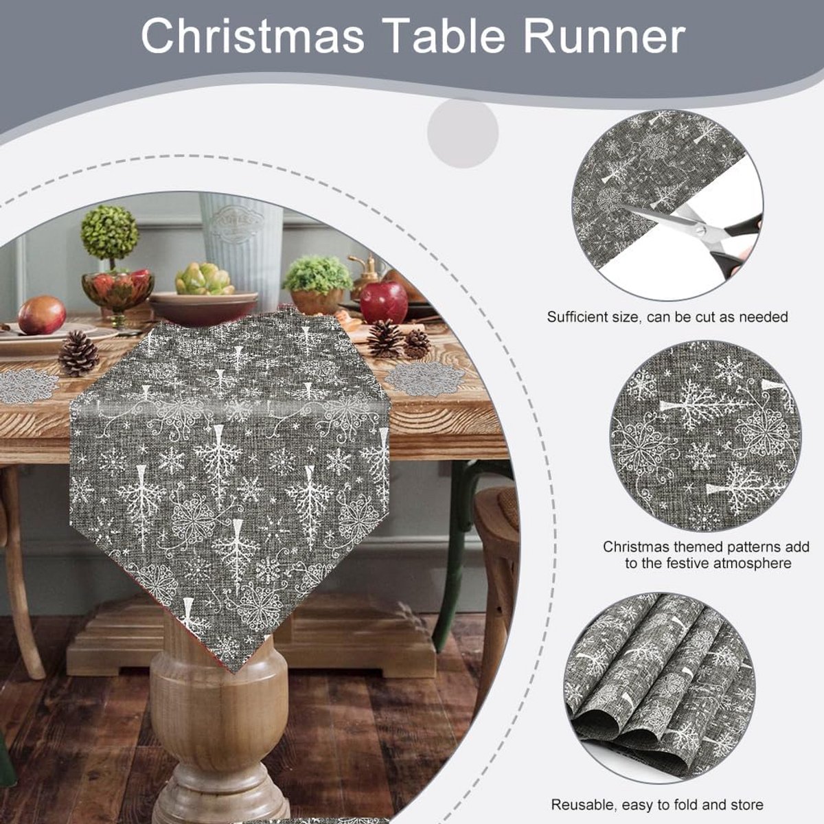 Lange Kerst Tafelloper voor Feestelijke Decoratie