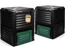 Compostbak Tuin 300 Liter Duurzaam Kunststof – Set van 2 - Dure keuze