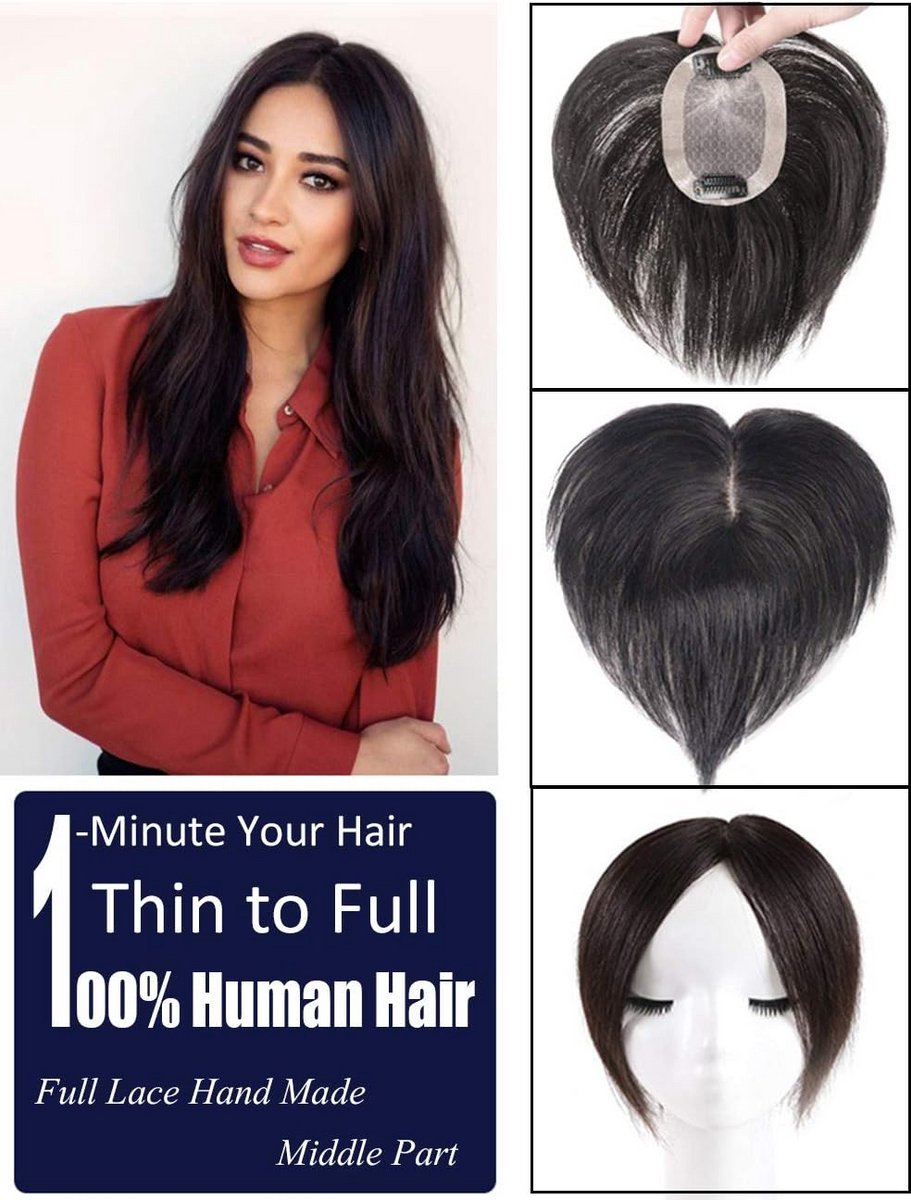 Haarstukje voor Dames Met Dunner Wordend Haar Bovenop - Echt Haar Topper