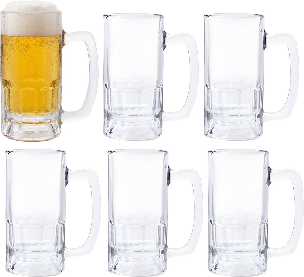 Vicrila Bierpul - 6x - glas - 36 cl - duits bierglas met handvat - klassiek model - oktoberfest