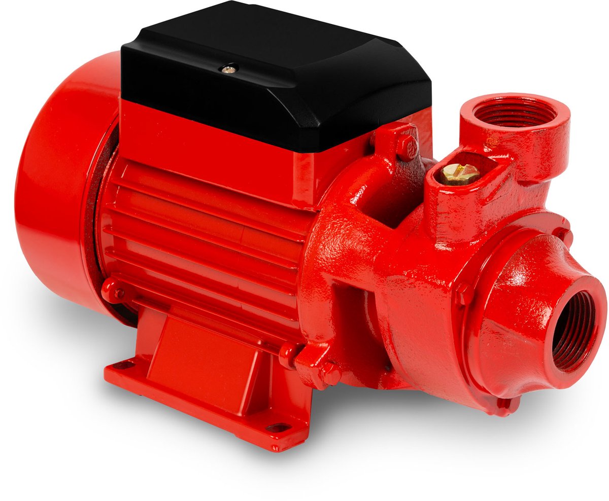 EBERTH Waterpomp tuinpomp centrifugaalpomp zuigpomp, 1 inch aansluiting, 750 watt vermogen, 8 m aanzuighoogte, 50 m opvoerhoogte, 2.400 l/u opbrengst, zelfaanzuigend, elektrisch 230 V voor helder water