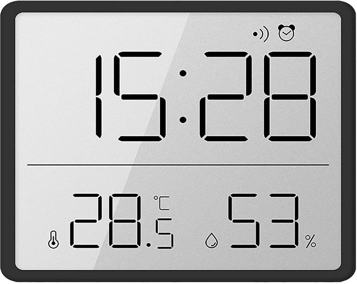 Digitale Wekker met LCD-scherm voor Tijd, Temperatuur en Vochtigheid