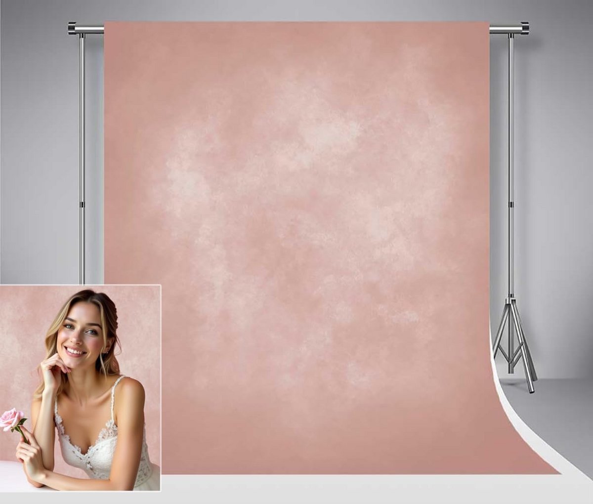 Abstracte Roze Microvezel Fotoachtergrond 1,5 x 2,2 m voor Portretten