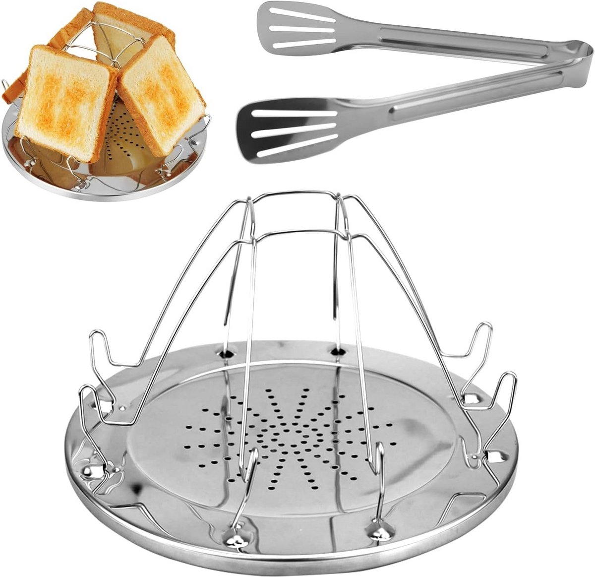 RVS Camping Broodrooster voor Gasfornuis - Opvouwbaar voor Buiten & Picknick