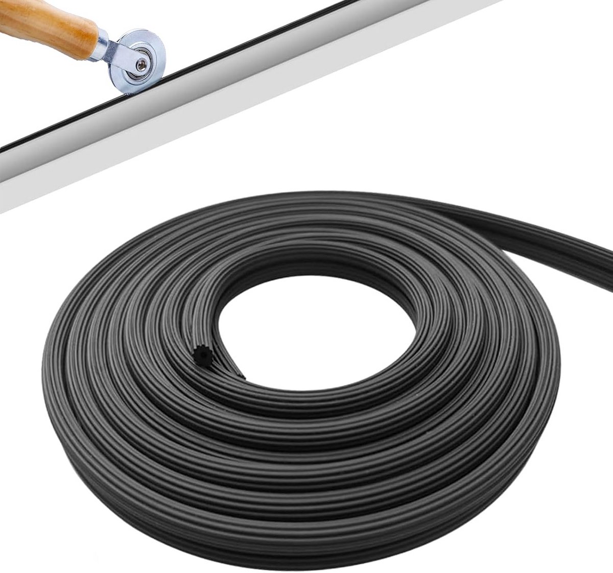 30 Meter Zwart Rubberen Biesband 3mm voor Horren en Afdichting