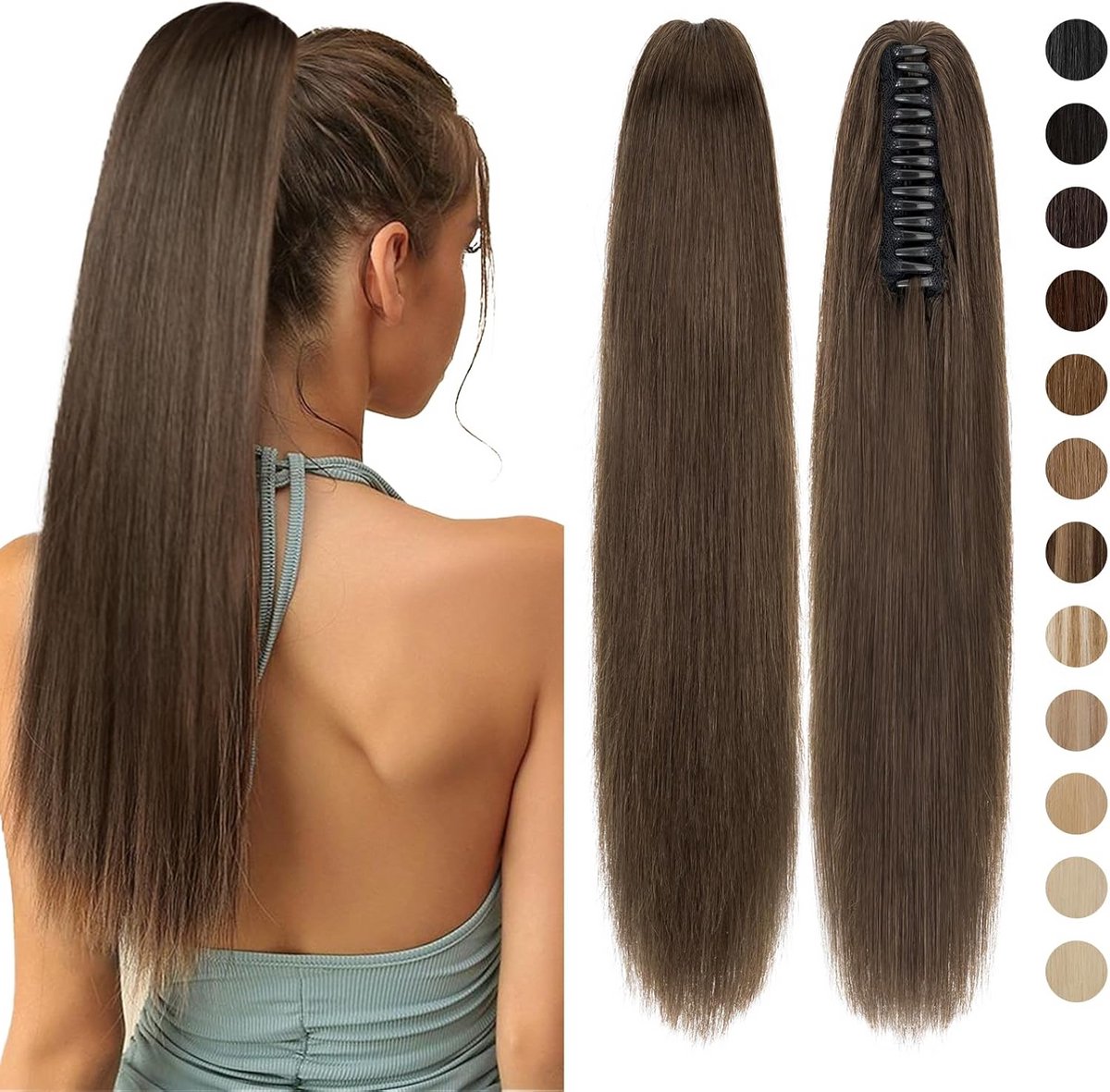 Gladde Clip-in Paardenstaart Haarverlenging Echt Haar 40 cm Remy - Volume en Lengte