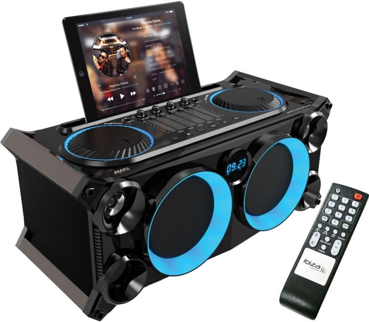 Draagbare Geluidsinstallatie met Accu, LED Speakers en Bluetooth