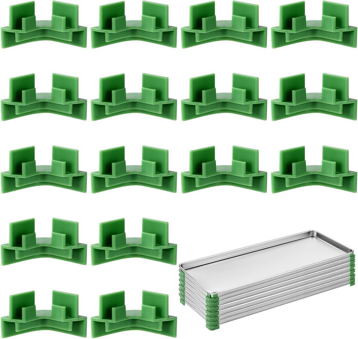 Set van 16 Stapelbare Siliconen Trays voor Vriesdrogers