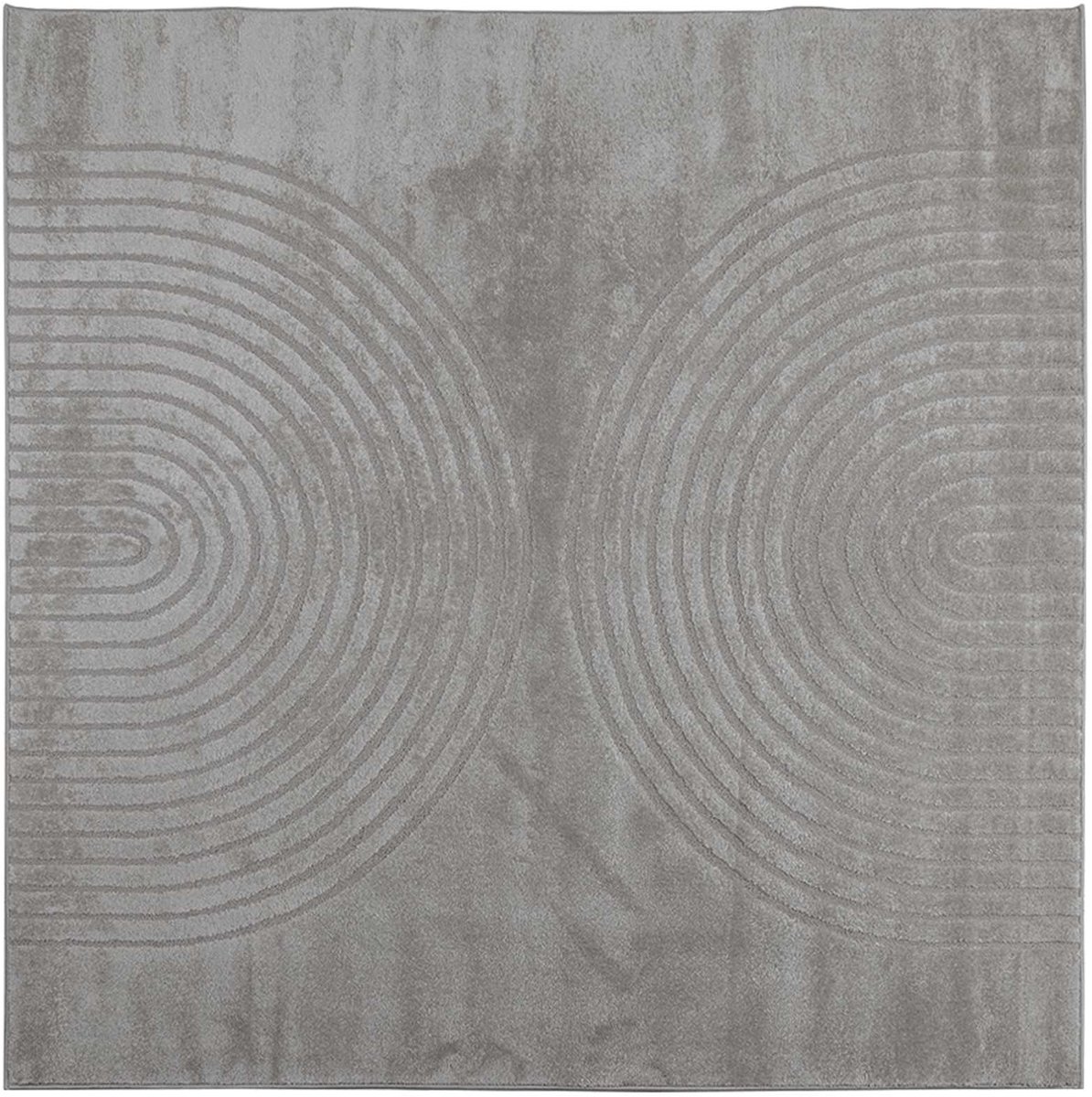 vidaXL Binnen - kleed - GALATI - Grijs - 120 - x - 120 - cm - Polyester