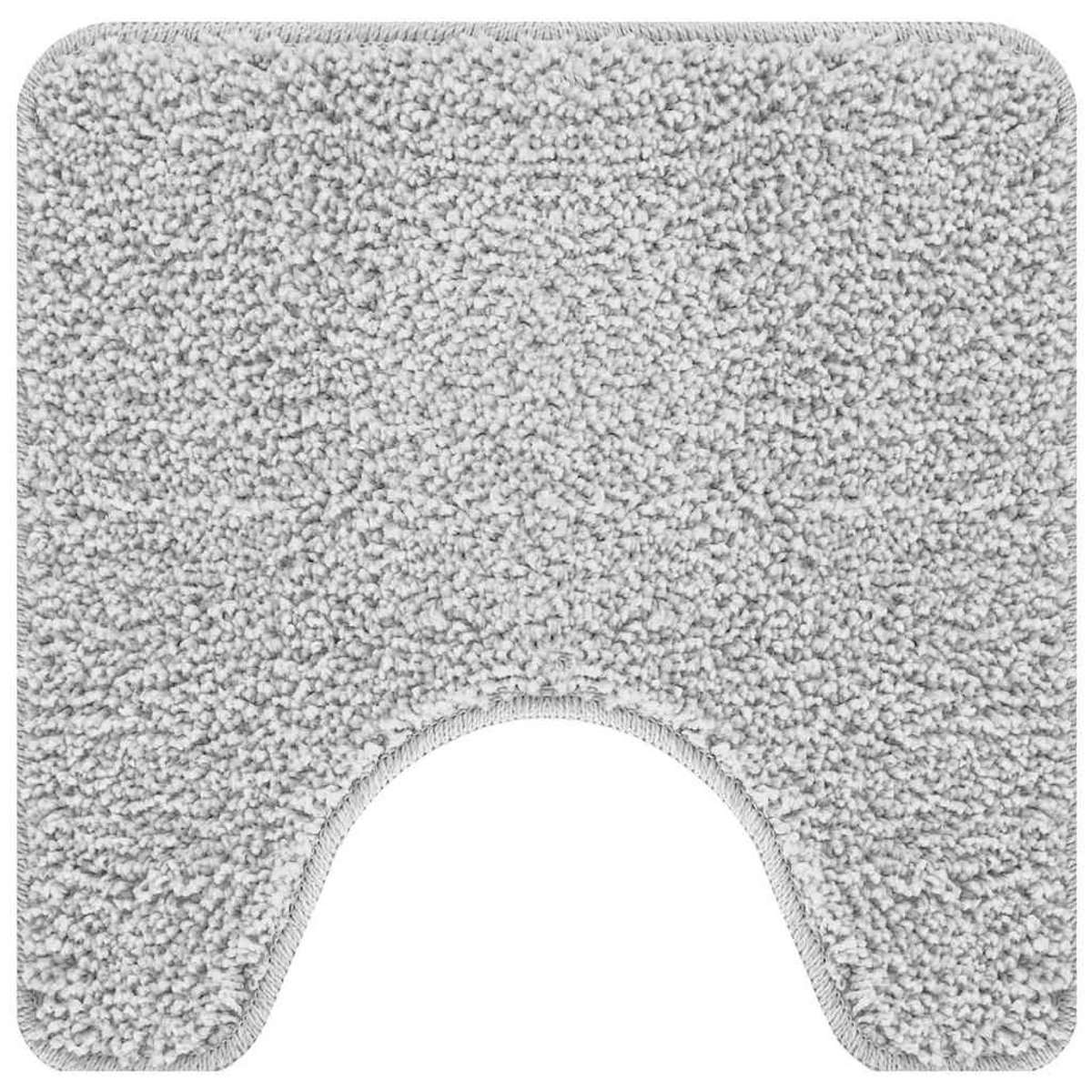 vidaXL - Antislip - Badmat - met - Toilet - Uitsnede - Grijs - 50 - x - 50 - cm - PP