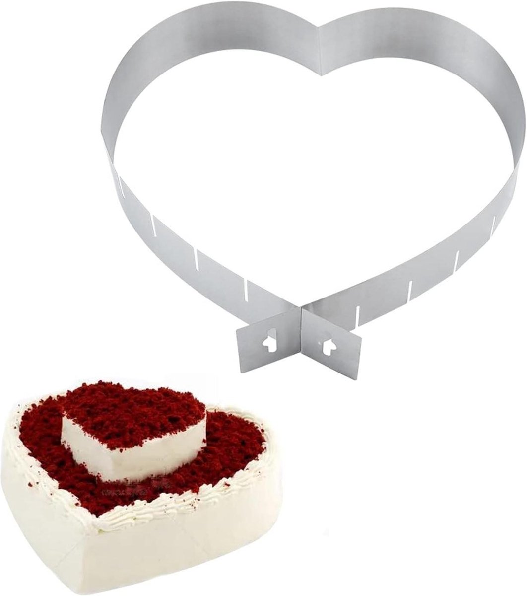 Mousse Ring in Hartvorm - Verstelbare Bakvorm voor Cakes en Desserts - Hittebestendig