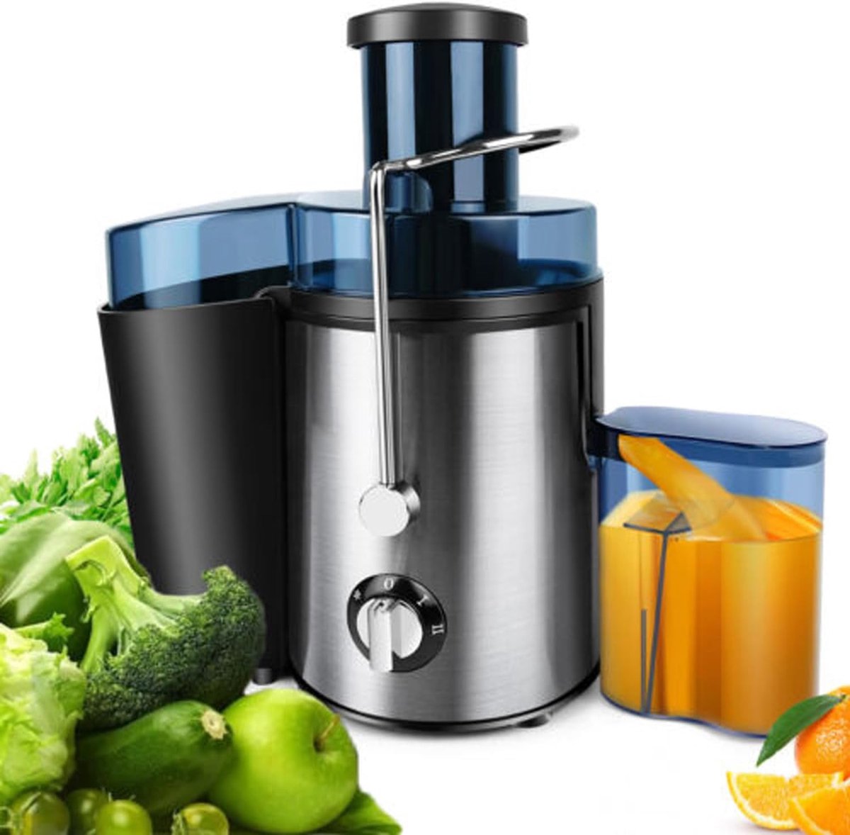 Kitchen Sapcentrifuge - Juicer voor Groenten & Fruit - 2 snelheden - 800 Watt - 500ml - Zwart
