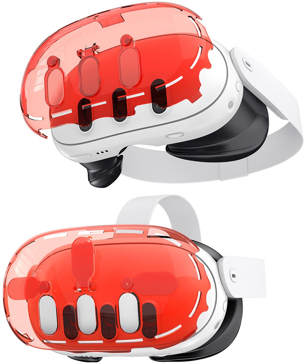 Oculus Quest 3 VR-beschermhoes, VR-headset pc-kristallen hoes, geschikt voor Meta Quest 3-accessoires, Quest 3-hoes, oranje