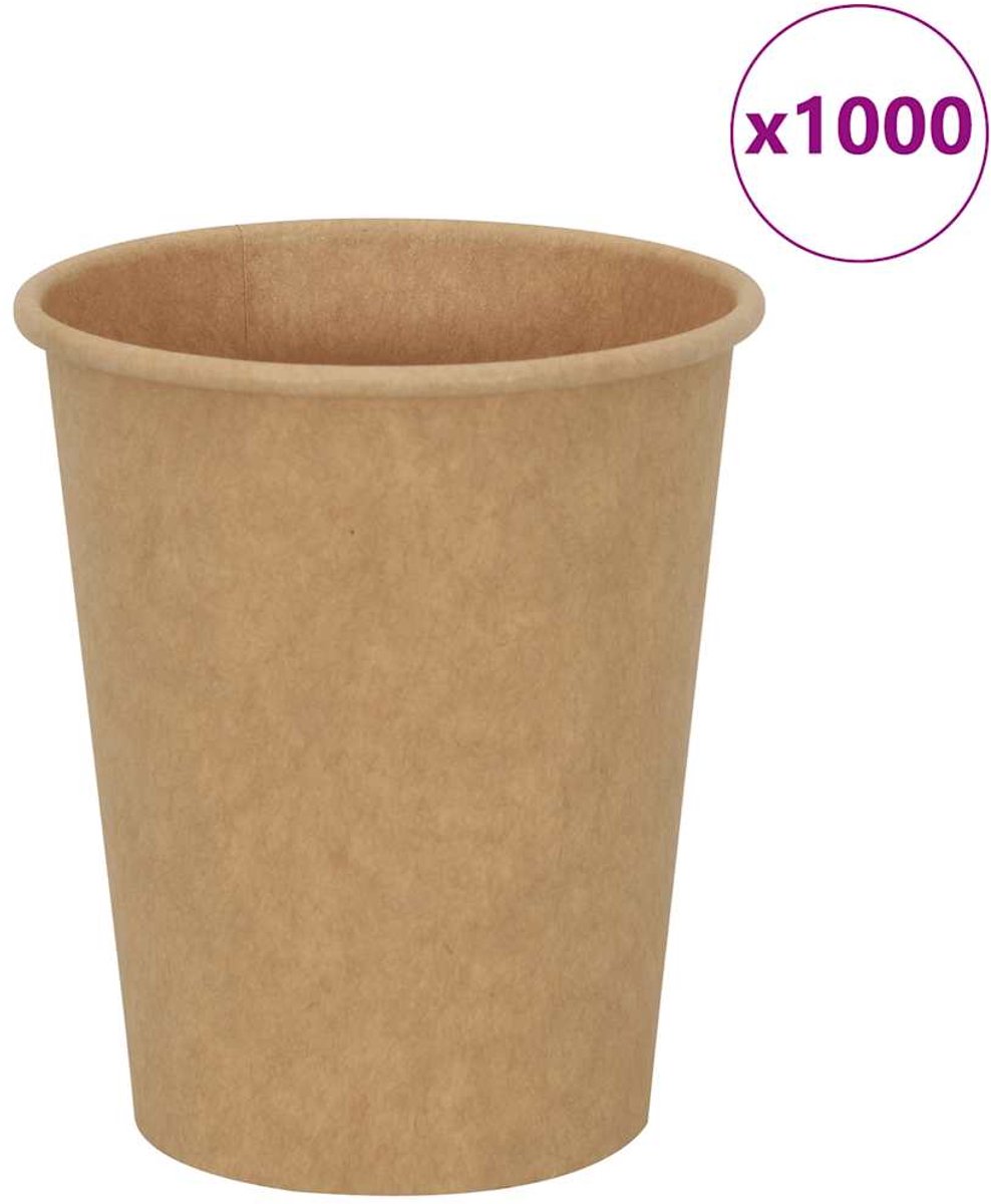 vidaXL - Papieren - koffiekopjes - 1000 - st - 8oz - 200 - ml - bruin