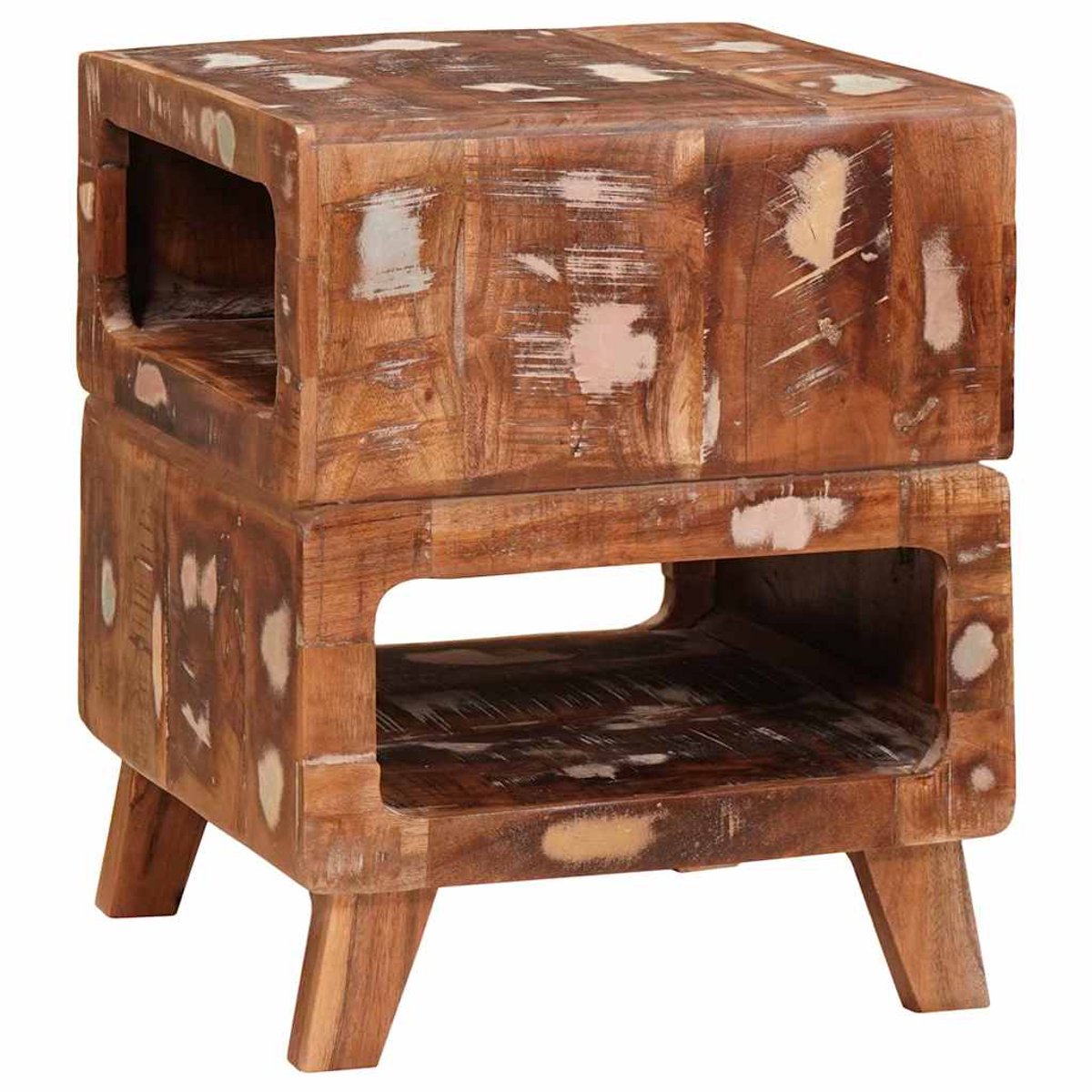 vidaXL Bijzettafel - Bruin - 40 - x - 40 - x - 49 - cm - Massief - Gerecycleerd - Hout